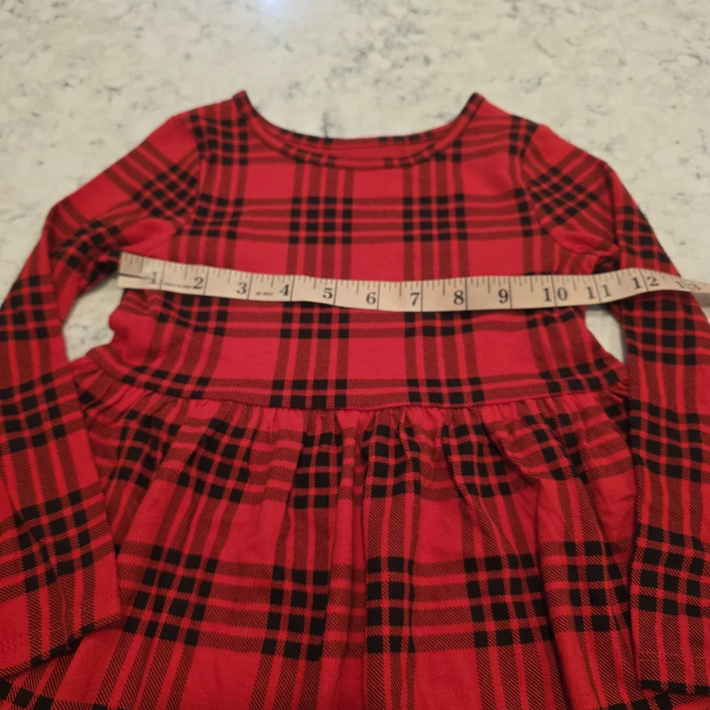 Cat & Jack Buffalo Plaid Long Sleeve Dress Size 4T NWT!